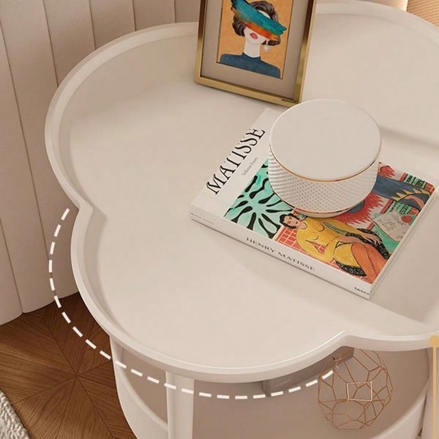 Modern Minimalist Small Coffee Table - 2-Tier With Storage Shelf, Space-Saving Sofa Side Table, Durable Plastic Assembly, Suitable For Apartment, Dorm And Small Living Room