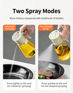 Glass Oil Sprayer for Cooking 700ml/23.7oz, Kitchen Gadget for Air Fryer, BBQ, Salad & Pan Frying（Cold Smoke Gray）