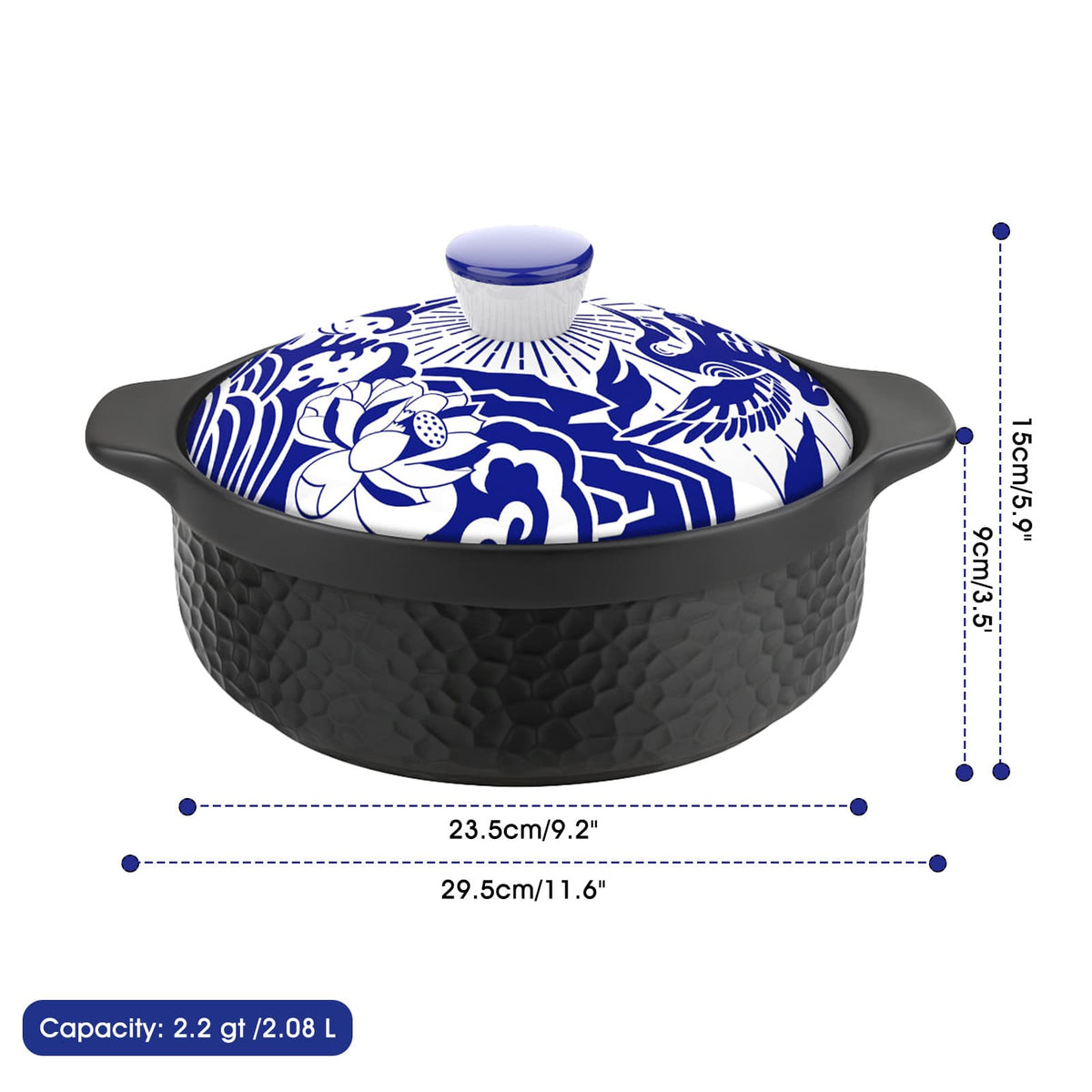 Heavy Duty Claypot - Replaces both a dutch oven and stock pot (2.2 Quart)