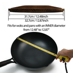 12.5 Inch Natural Wooden Wok Lid - Wooden Lid Fits for woks and pans with an inner diameter! from 12.48"to12.87"