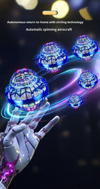 Smart Sensing UFO Flying Ball Boomerang Hovering RC Drone Magic Black Tech Toy for Boys and Girls Interactive LED Flying Toy