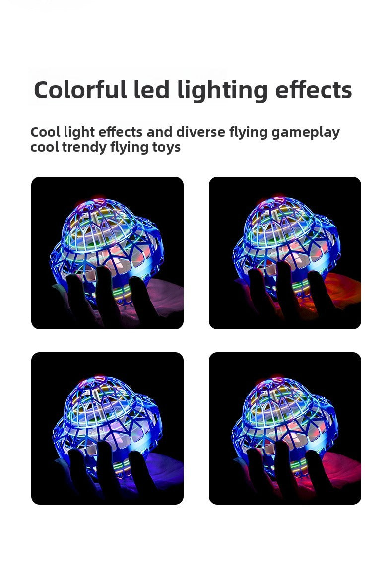 Smart Sensing UFO Flying Ball Boomerang Hovering RC Drone Magic Black Tech Toy for Boys and Girls Interactive LED Flying Toy