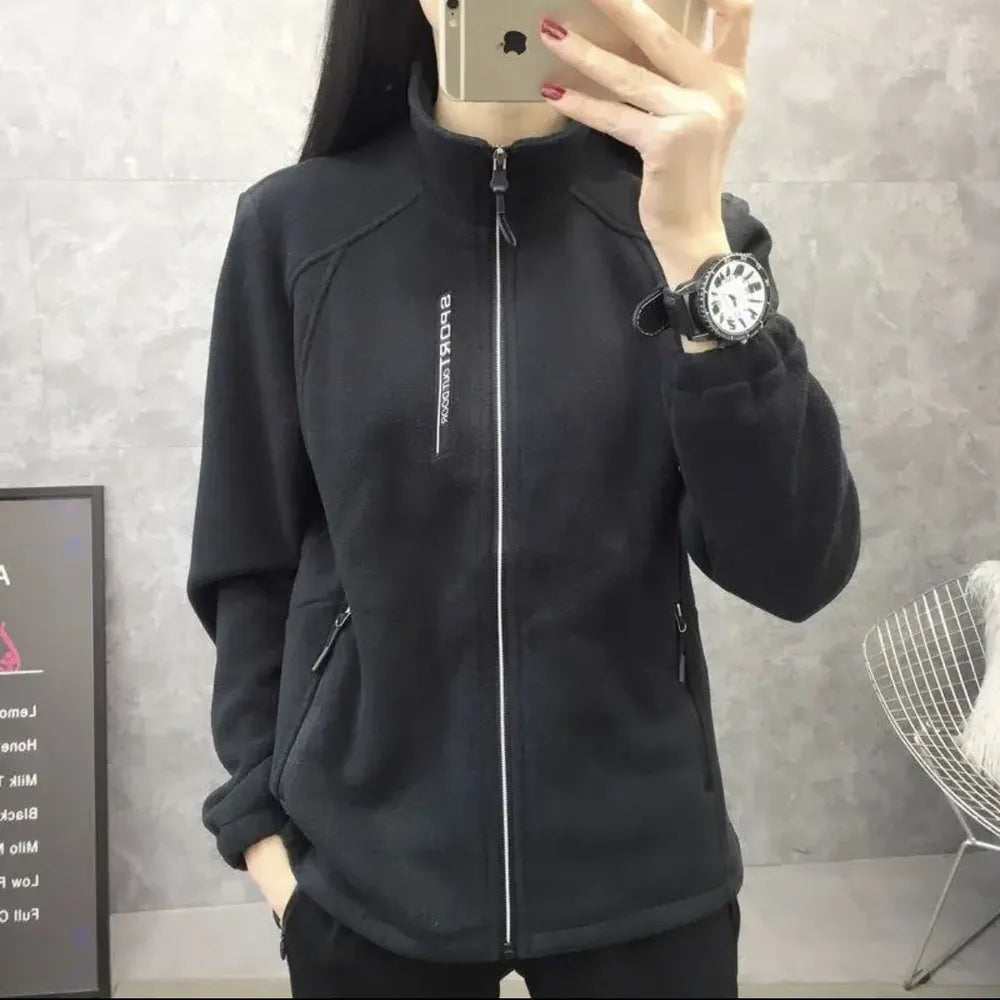 Women's Fleece Zip-Up Sweatshirt with Collar