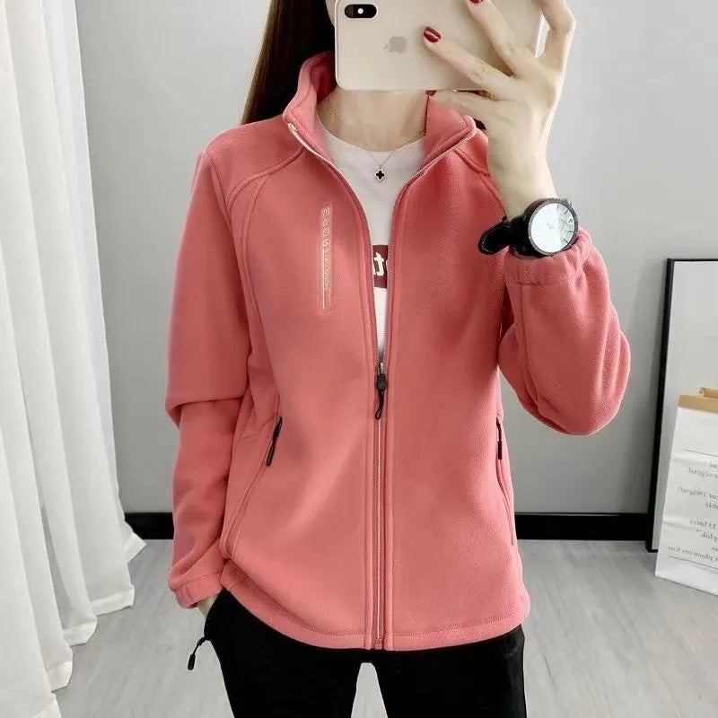 Women's Fleece Zip-Up Sweatshirt with Collar