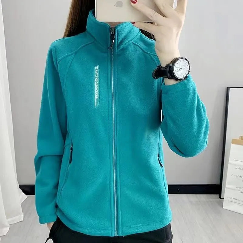Women's Fleece Zip-Up Sweatshirt with Collar