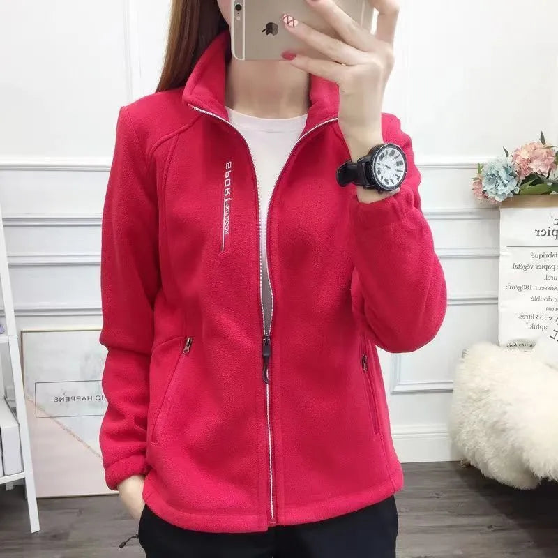 Women's Fleece Zip-Up Sweatshirt with Collar