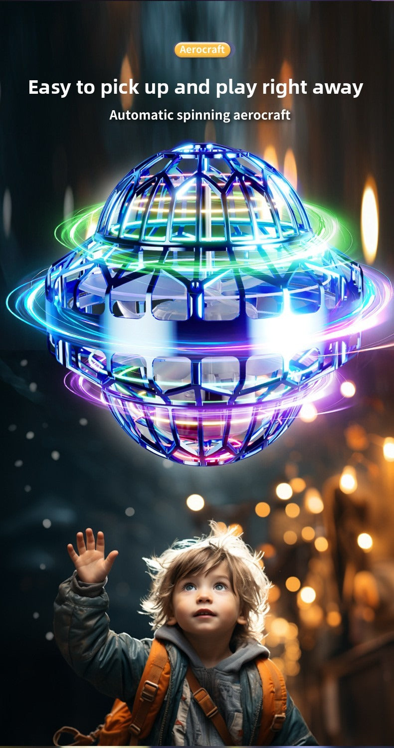 Smart Sensing UFO Flying Ball Boomerang Hovering RC Drone Magic Black Tech Toy for Boys and Girls Interactive LED Flying Toy