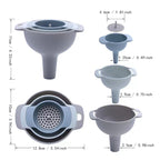 Kitchen Funnels w/ Detachable Strainer Filter