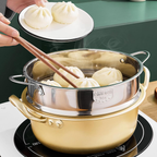 304 Stainless Steel Stackable Steamer Basket with Handles (Dishwasher Safe)