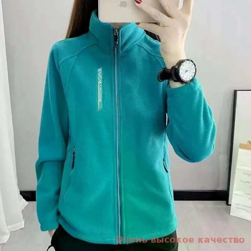 Women's Fleece Zip-Up Sweatshirt with Collar