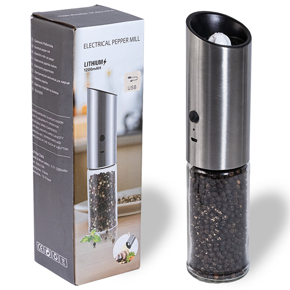 Electric Pepper Mill - Just turn it over and it will grind your pepper!