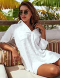 Chiffon jacquard large pom-pom loose casual cover-up for women