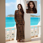 Mesh print beach cover-up long-sleeve sun-protection one-piece swimsuit cover-up shirt