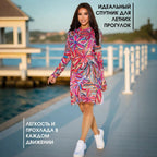 Amazon's best-selling sexy mesh sheer print hooded dress, European and American style slim sun-protective cover-up    sun cover up sun cover ups women sun cover up rms beach cover up dress beach cover up skirt