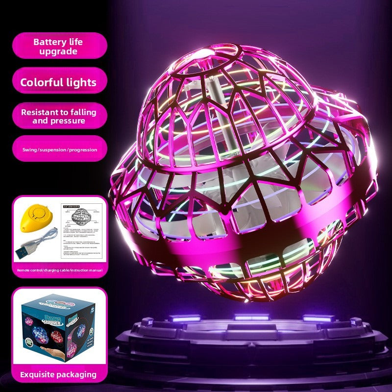 Smart Sensing UFO Flying Ball Boomerang Hovering RC Drone Magic Black Tech Toy for Boys and Girls Interactive LED Flying Toy
