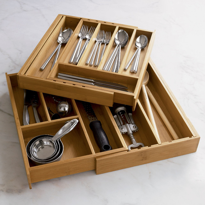 Expandable Bamboo Gadget Tray