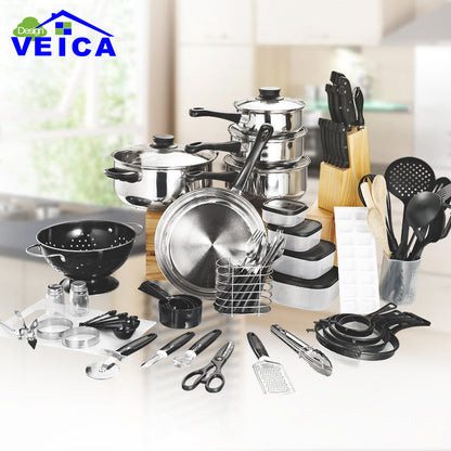 80 Piece Cookware Cooking Pots And Pans Set