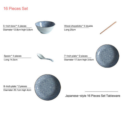 Creative Under-Glaze Color Ceramic Home Dishes Tableware Set