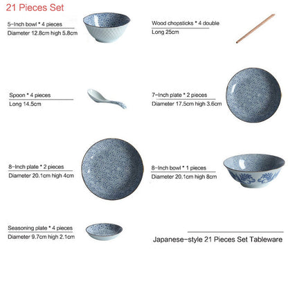 Creative Under-Glaze Color Ceramic Home Dishes Tableware Set