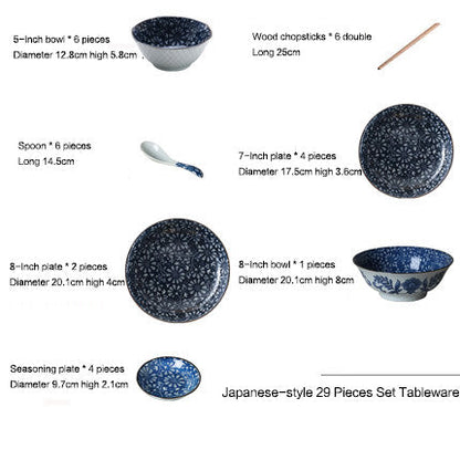 Creative Under-Glaze Color Ceramic Home Dishes Tableware Set