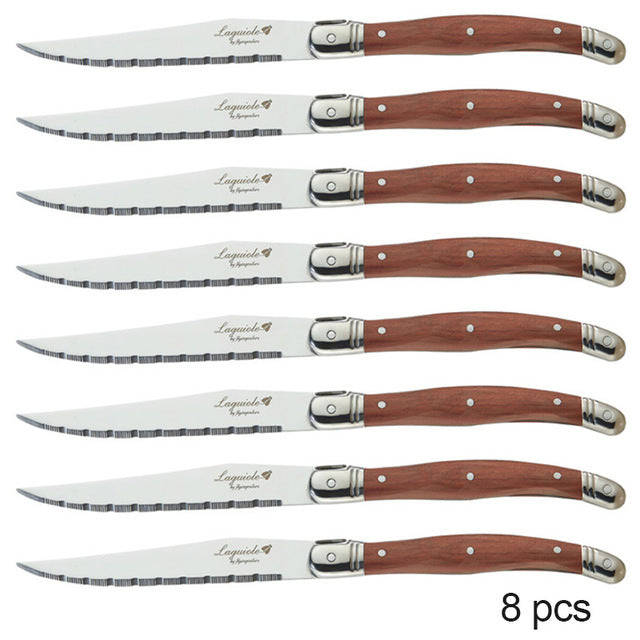 Stainless Steel Wood Steak Knives