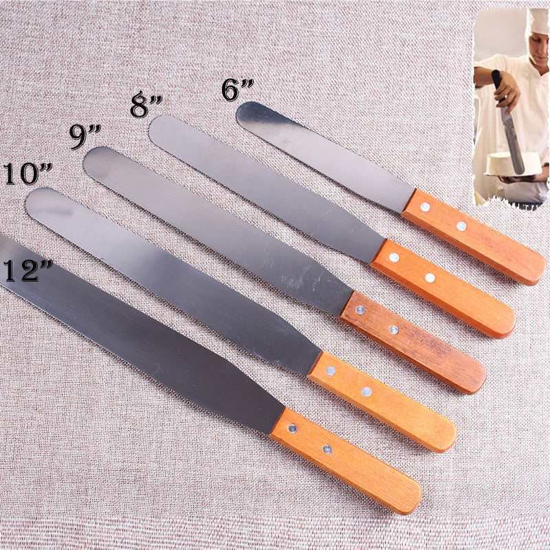 Cake Spatula, Stainless Steel with Wooden Handle, 6/8/10/12 Inch