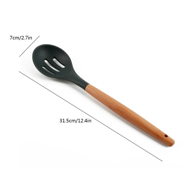 1 pc In 9 Styles Wood Handle Kitchen Cooking Tools