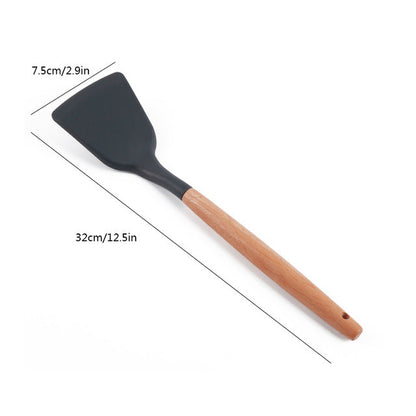 1 pc In 9 Styles Wood Handle Kitchen Cooking Tools