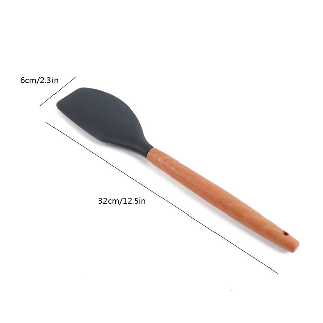 1 pc In 9 Styles Wood Handle Kitchen Cooking Tools