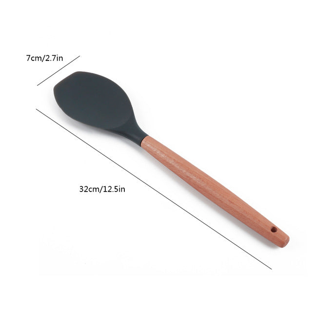 1 pc In 9 Styles Wood Handle Kitchen Cooking Tools