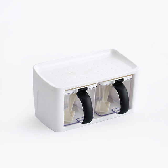7Pcs/Set Rotating Stainless Steel Glass Cruet Condiment Set