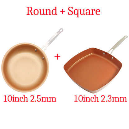 Non-stick Skillet Copper Red Pan Ceramic Skillet