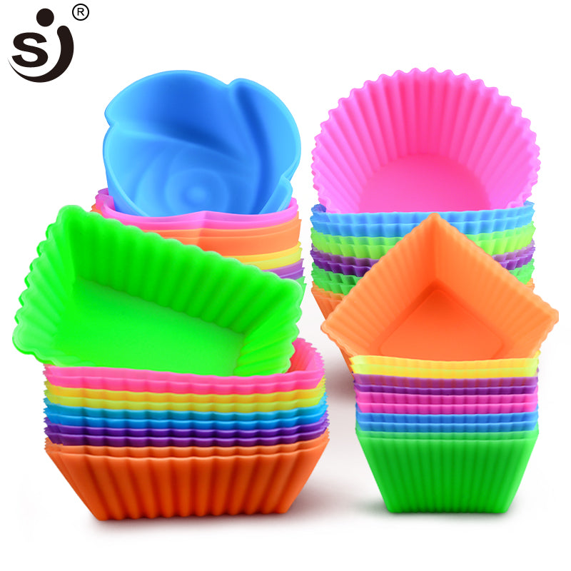 Silicone Cupcake Moulds, Set of 12, Assorted Shapes