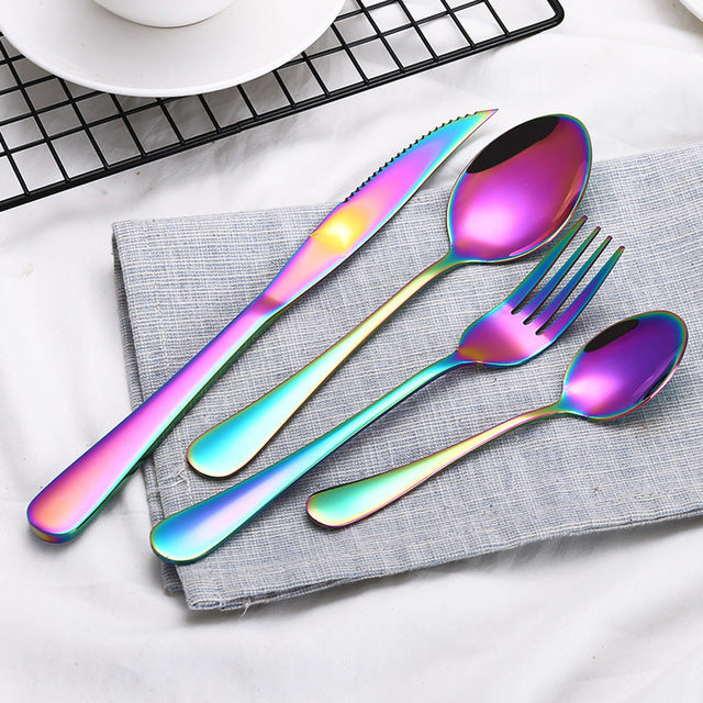4pcs Stainless Steel Cutlery Silverware Set