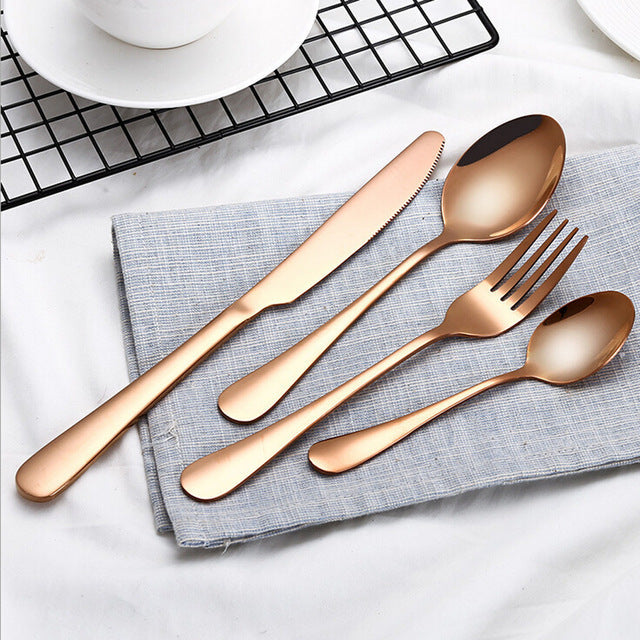 4pcs Stainless Steel Cutlery Silverware Set