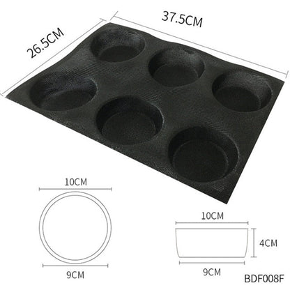 Goldbaking Silicone Bun Bread Forms Non Stick Baking Sheets Perforated Hamburger Molds Muffin Pan Tray